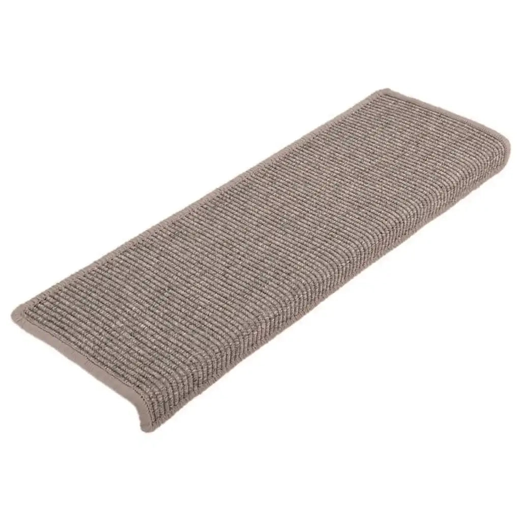 Tappetini per scale 15 pz 65x21x4 cm Beige scuro con bordo rettangolare 326908