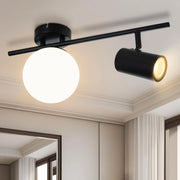 ZMH Faretto da soffitto 2 fiamme E14 moderne metallo sfera vetro 40cm per corridoio cucina