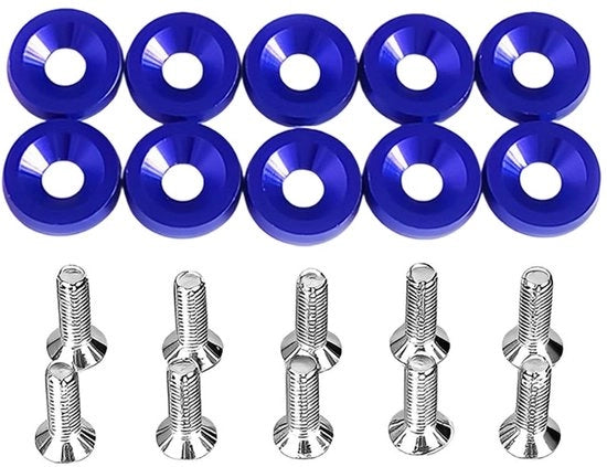 Spatbordschijf universale da 10 pezzi - Alluminio anodizzato - M6 - Diametro esterno 19 mm - Universale - Qualità robusta - Schijf di protezione contro gli urti