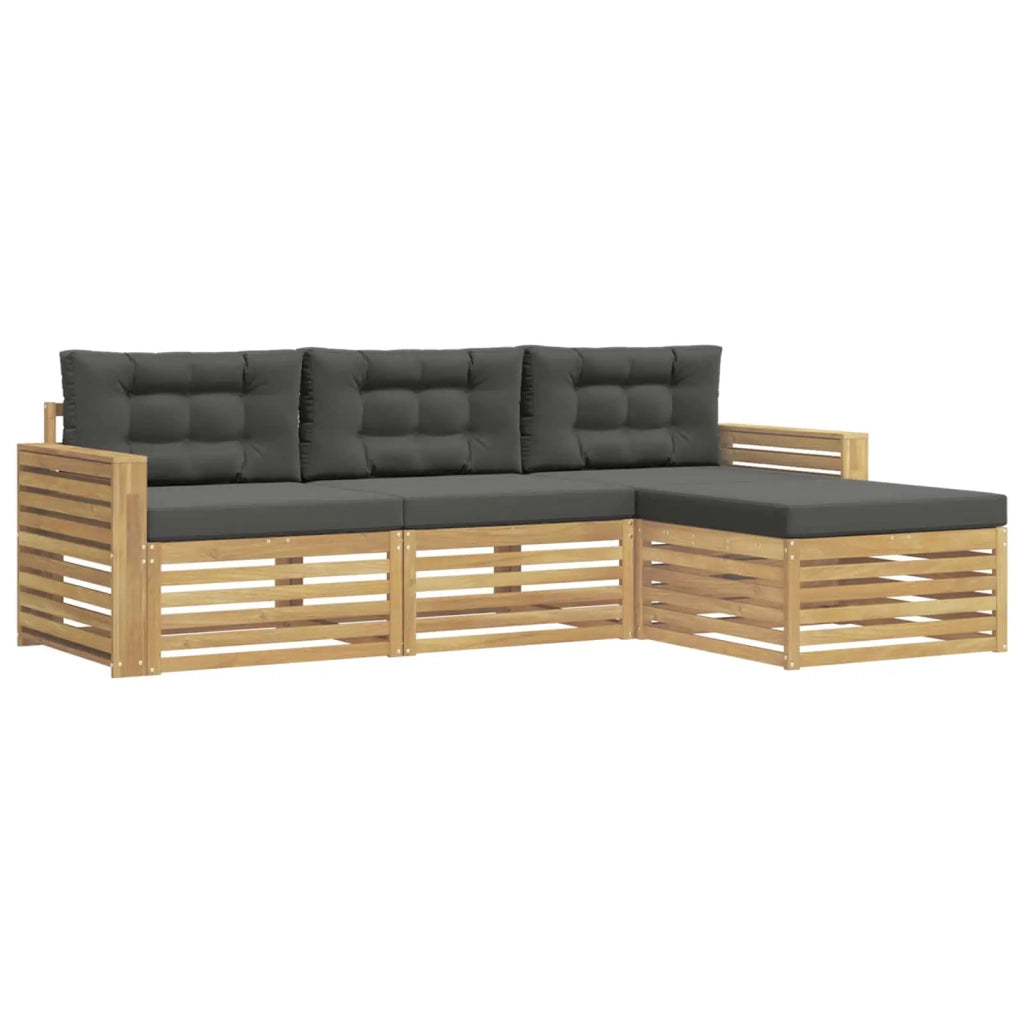 Set di divani da esterno 4 pz Bianco e Antracite 3390292