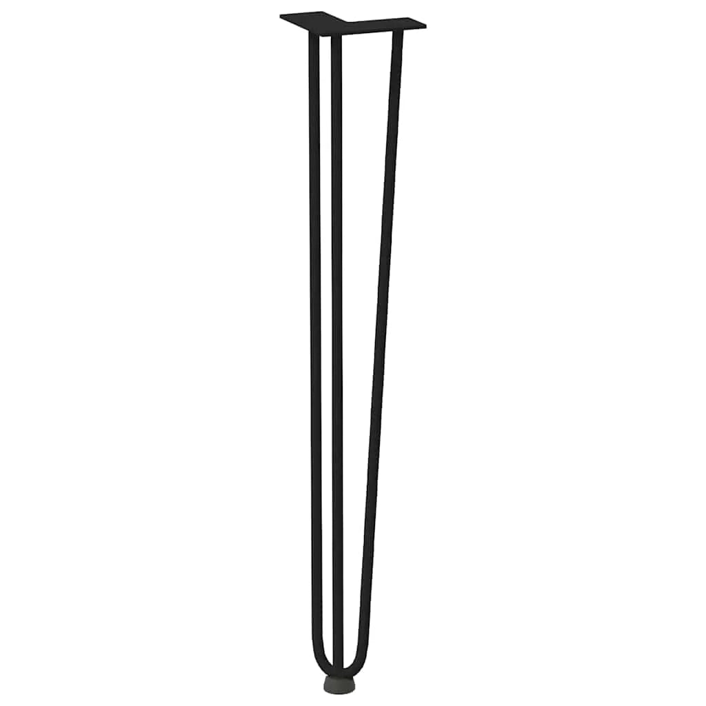 Set di 4 gambe a forcina per consolle 72 x 12 x 12 cm con piedini di livellamento design moderno acciaio nero massiccio 02_0056743