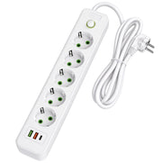 Multipresa Con Prolunga, 5 Prese + 2 Porte Usb-a + Usb-c Jnh023-4a White