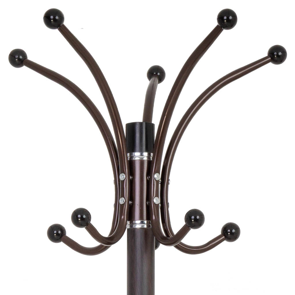 Perchero de metal marron con paraguero y 5 ganchos D36x178h cm