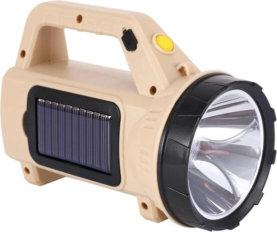 Lanterna solare - Lampada da emergenza USB con batteria ricaricabile da 1200 mAh e 3 modalità - Lampada da tasca portatile e impermeabile per pesca - Attività all'aperto - Campeggio