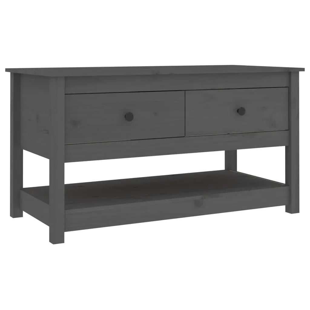 Tavolino da Salotto Grigio 102x49x55 cm Legno Massello di Pino 820923
