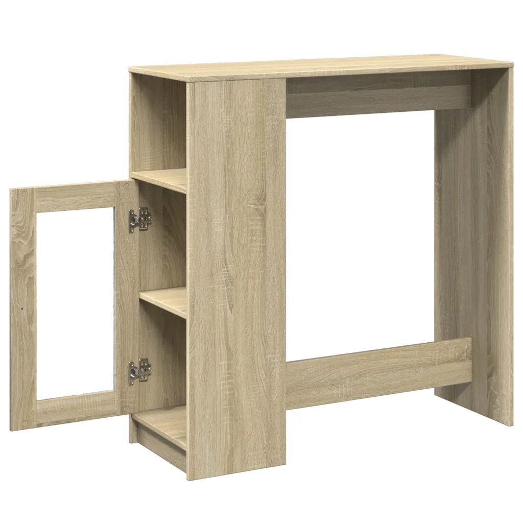 Tavolo Bar con Rastrelliera Sonoma 101x40x103,5 cm Multistrato