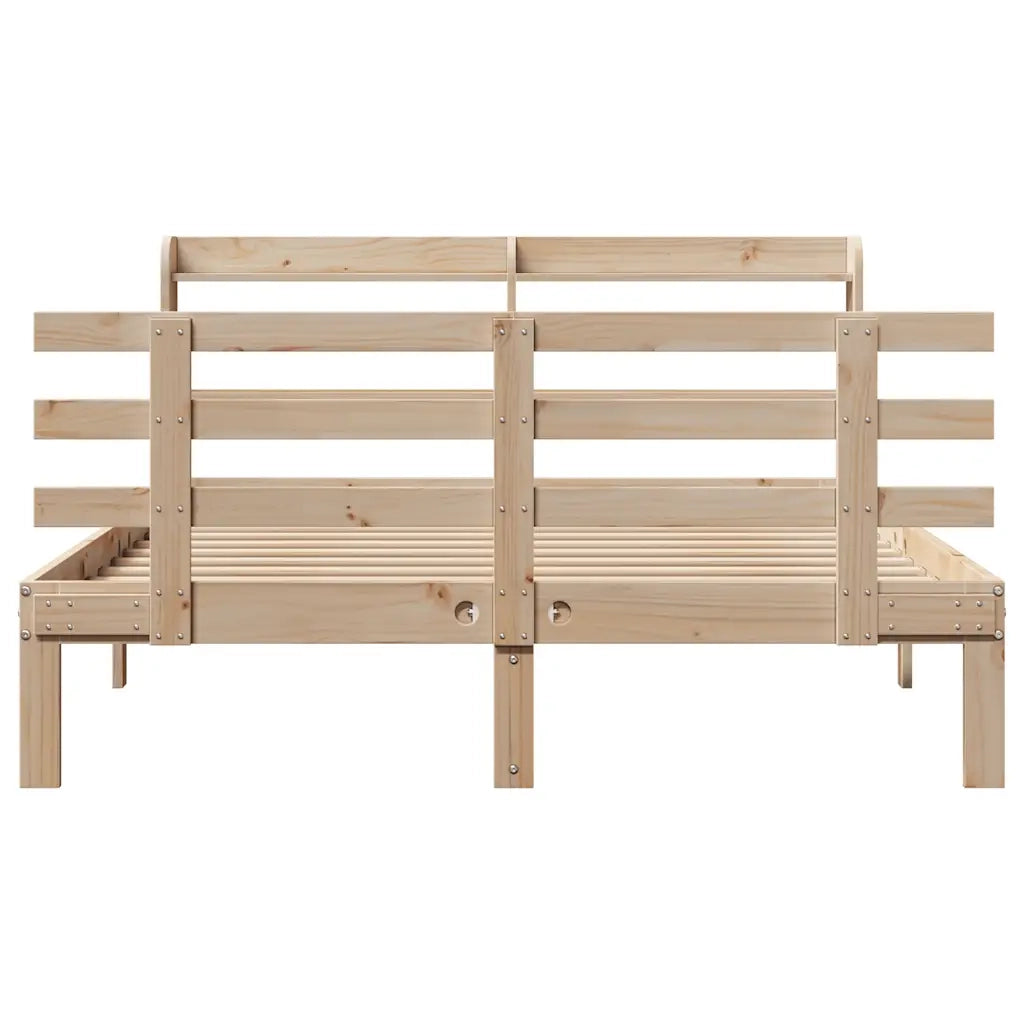 Giroletto con Testiera 135x190 cm in Legno Massello di Pino 3306843