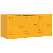 Mobile TV multimediale mensola TV credenza TV sala da pranzo soggiorno camera da letto giallo senape 99 x 39 x 44 cm acciaio giallo 02_0027674