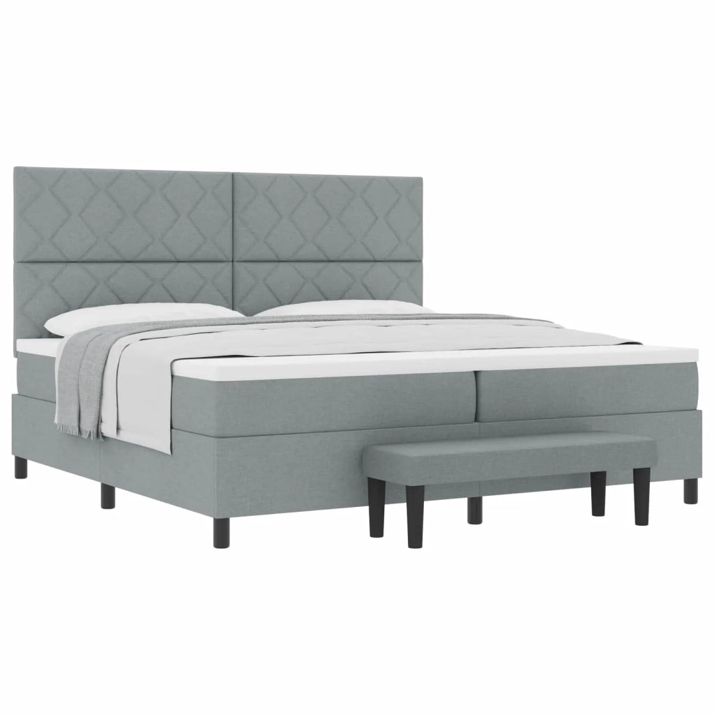 Letto a molle con materasso Grigio chiaro 200 x 200 cm Tessuto 3344170
