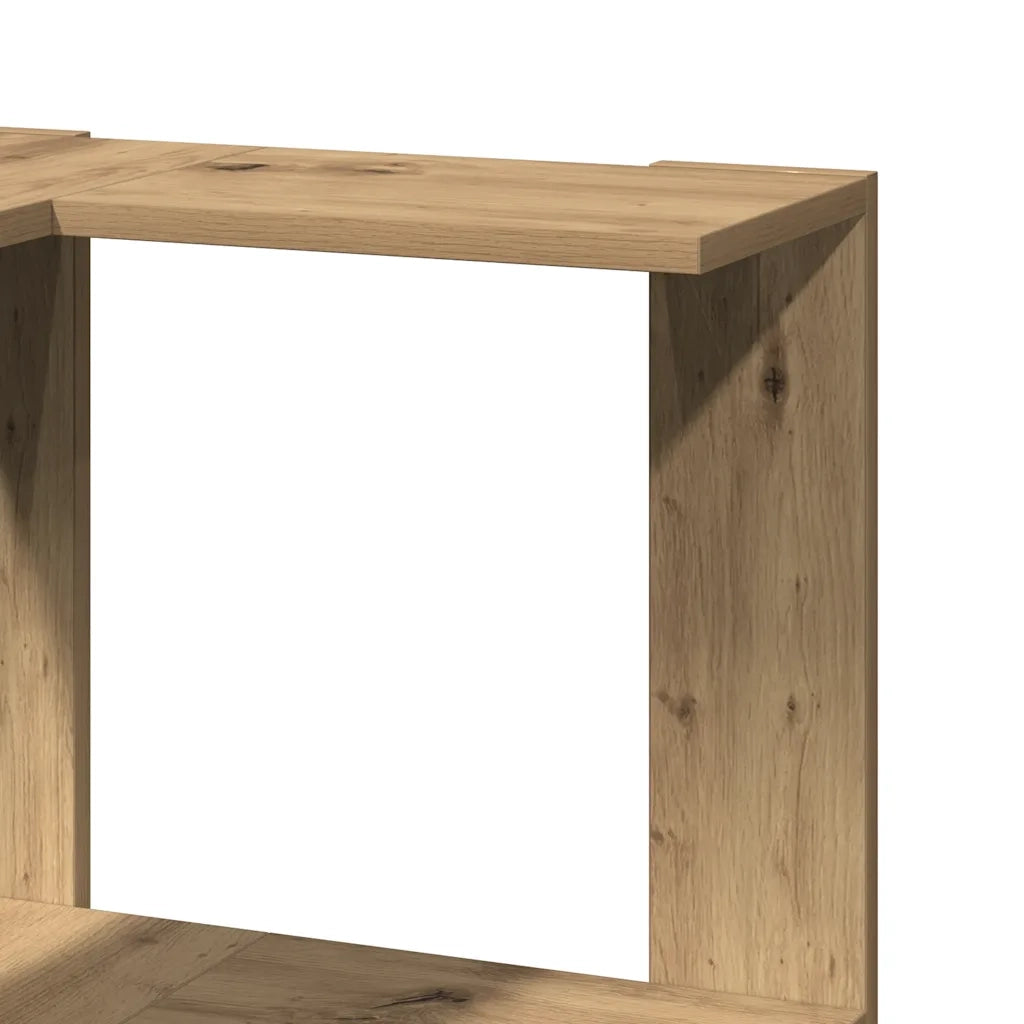Libreria Angolare 5Ripiani Rovere Artigianale 50x50x179cm Legno