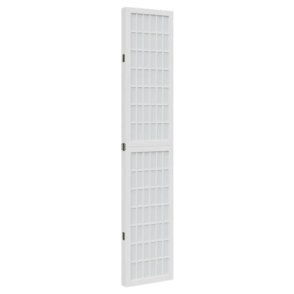 Divisorio Ambienti | Divider per stanze | Paravento 4Pannelli Bianco Legno Massello di Paulownia