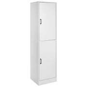 Scarpiera alta in truciolato bianco, 43 x 40 x 170 cm, per 12 paia di scarpe con scomparti, Moderno Minimalista