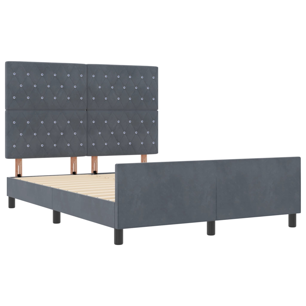 Struttura del Letto Grigio Scuro 160x200 cm Velluto