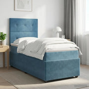 Letto box spring con materasso Blu 80 x 200 cm Velluto 3454497