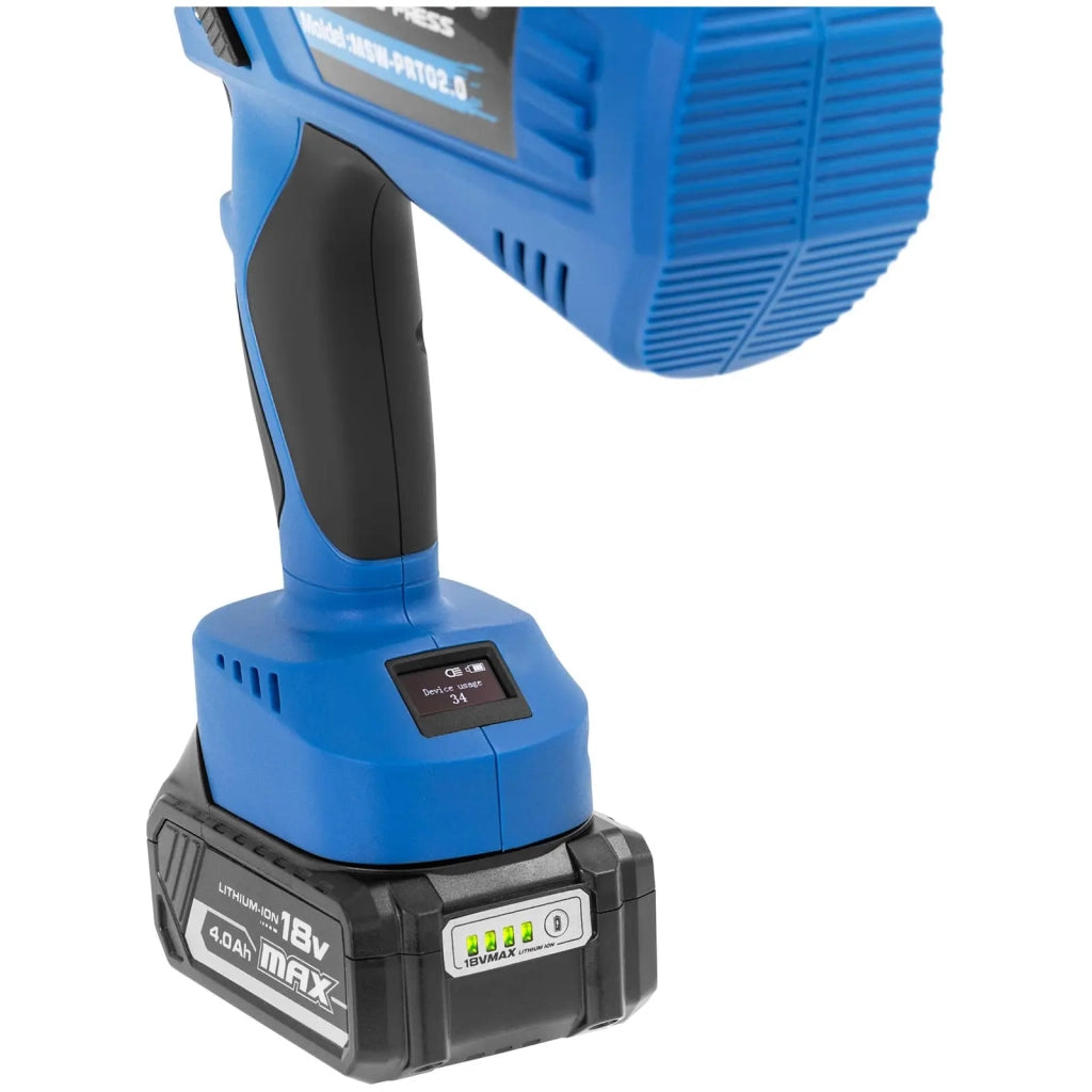 Pinza crimpatrice idraulica da 16 a 400 mm² esagonale pressatura 120 kN gomma plastica acciaio blu 14_0009498