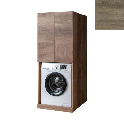 Mobile Lavanderia a Colonna per Lavatrice o Asciugatrice con 2 Ante Installabili Sopra o Sotto 70x70x174A cm in