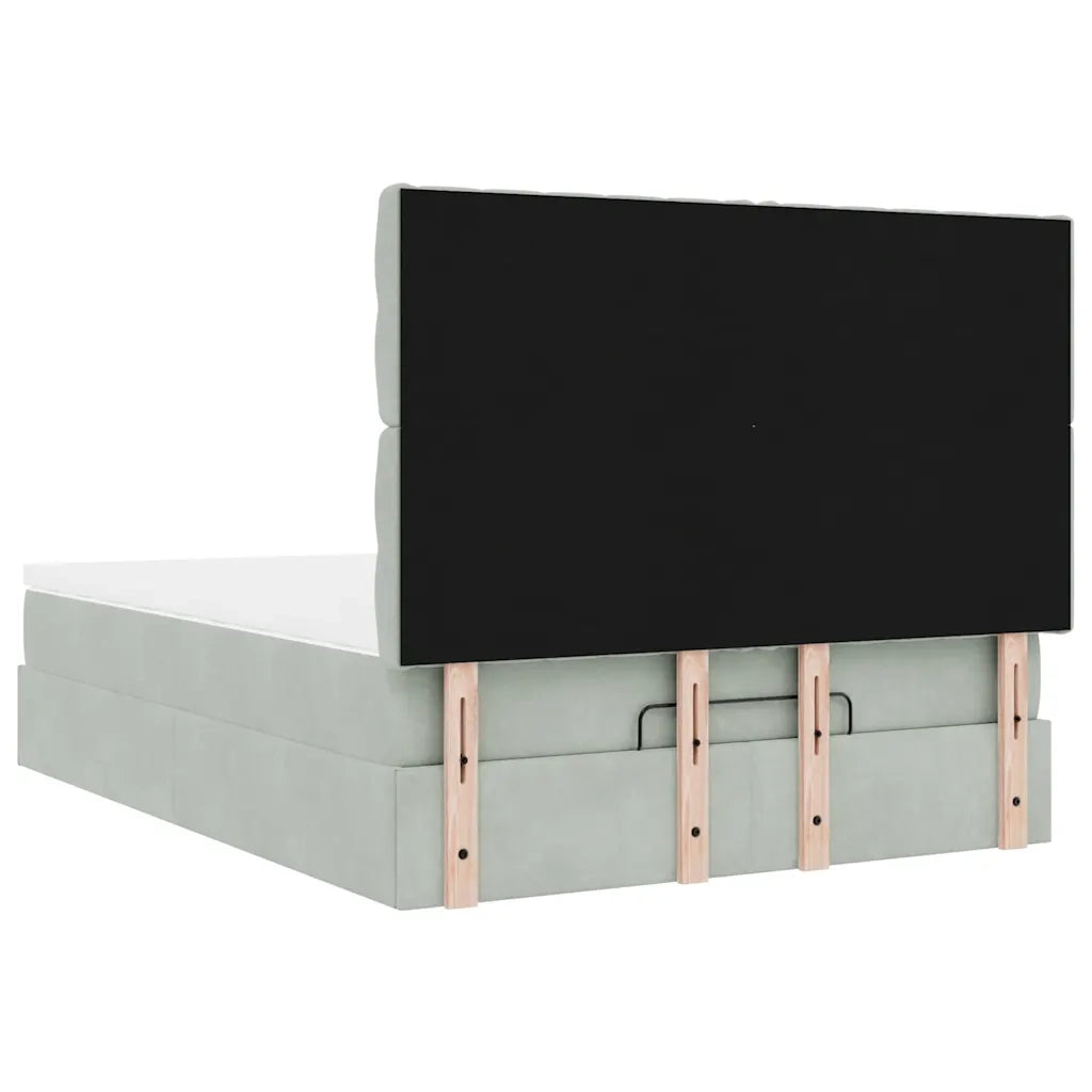 Struttura Letto Pouf con Materassi 140x200 cm in Velluto 3313547