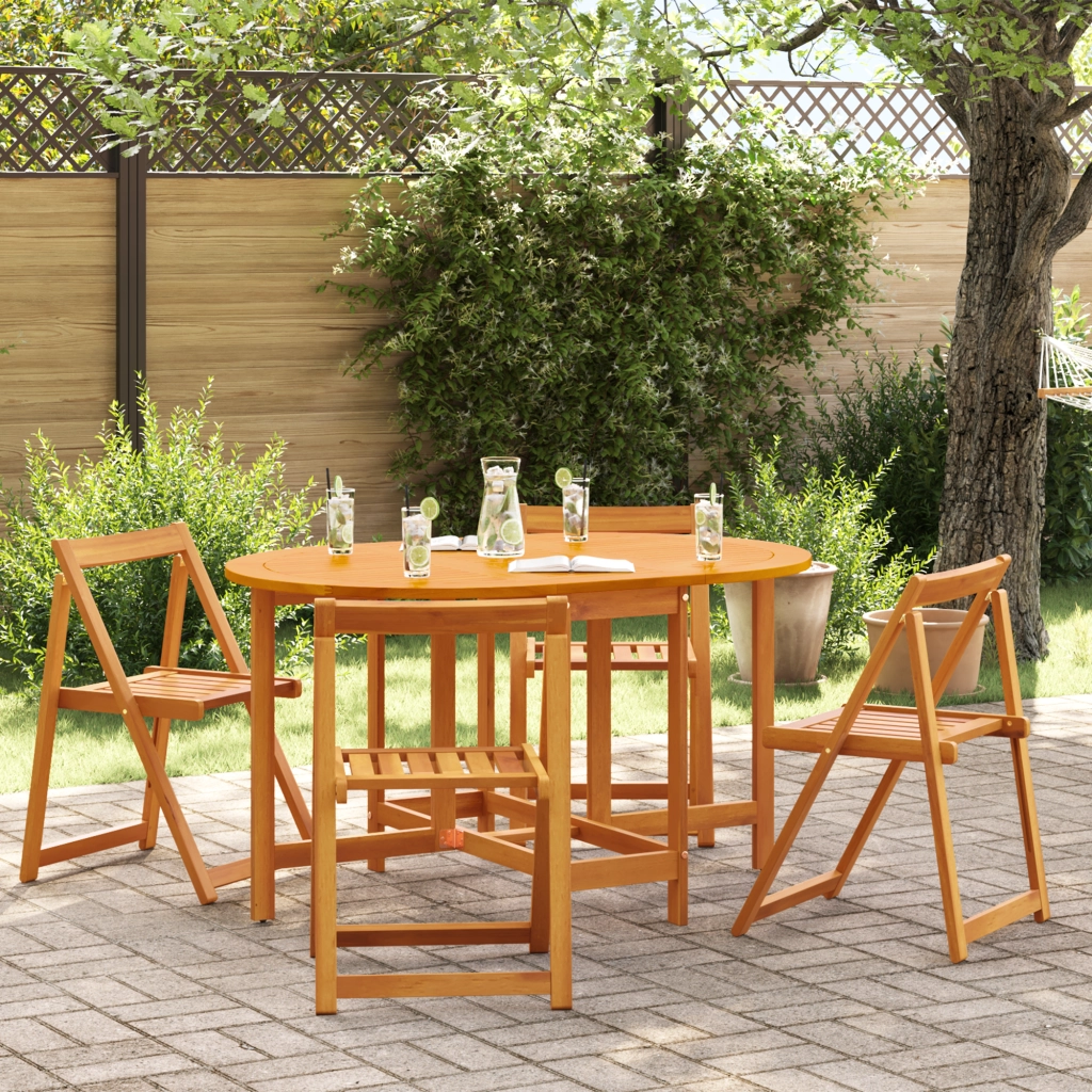 Tavolo da giardino pieghevole a farfalla 110x60x72 cm in legno massello di acacia
