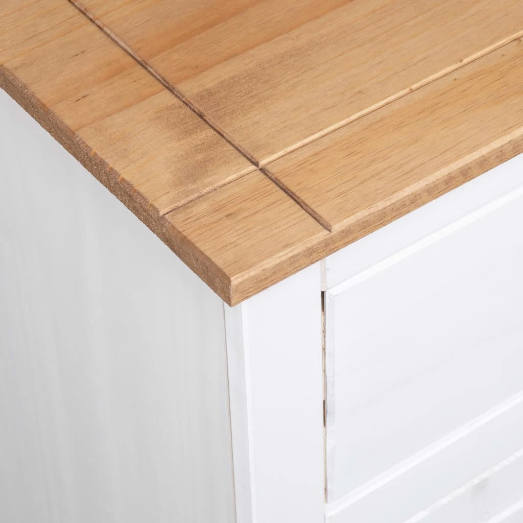 Buffet credenza cassettiera armadio mobile contenitore organizer per cucina soggiorno salotto 135 x 40 x 80 cm pino massiccio gamma Panama bianco 02_0030209