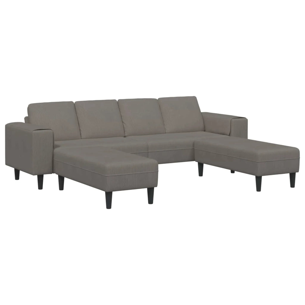 Divano Grigio chiaro 250 x 188 x 76 cm Tessuto in Cords 3335131