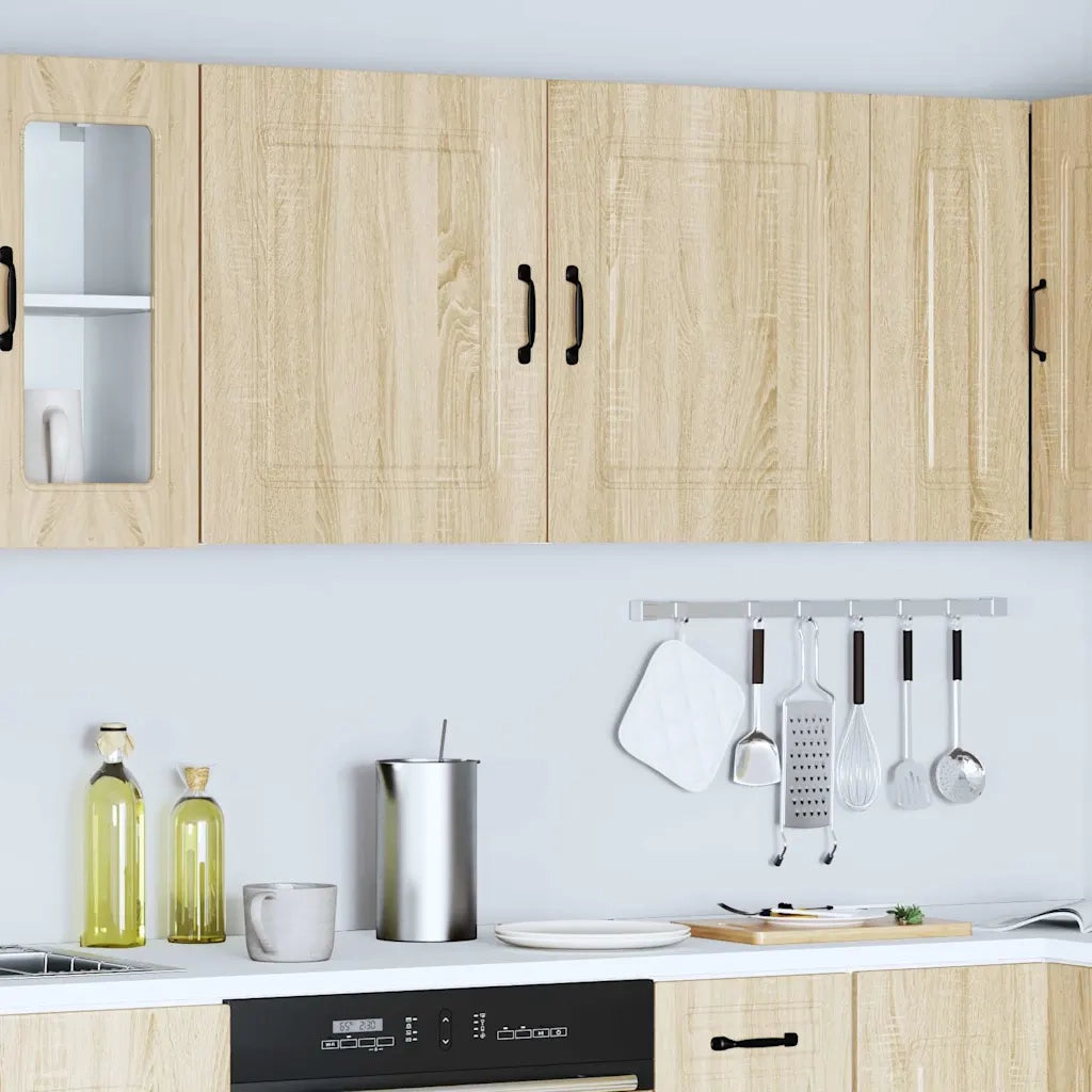 Pensili da cucina 2 pz Kalmar in Legno Multistrato Rovere Sonoma 853564