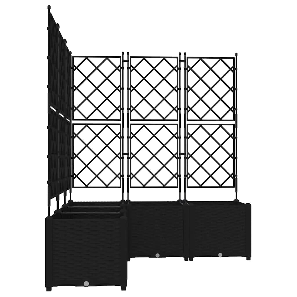 Set di 5 fioriere da giardino moderne 120 x 120 x 143 cm resistenti per uso esterno acciaio nero 02_0058541