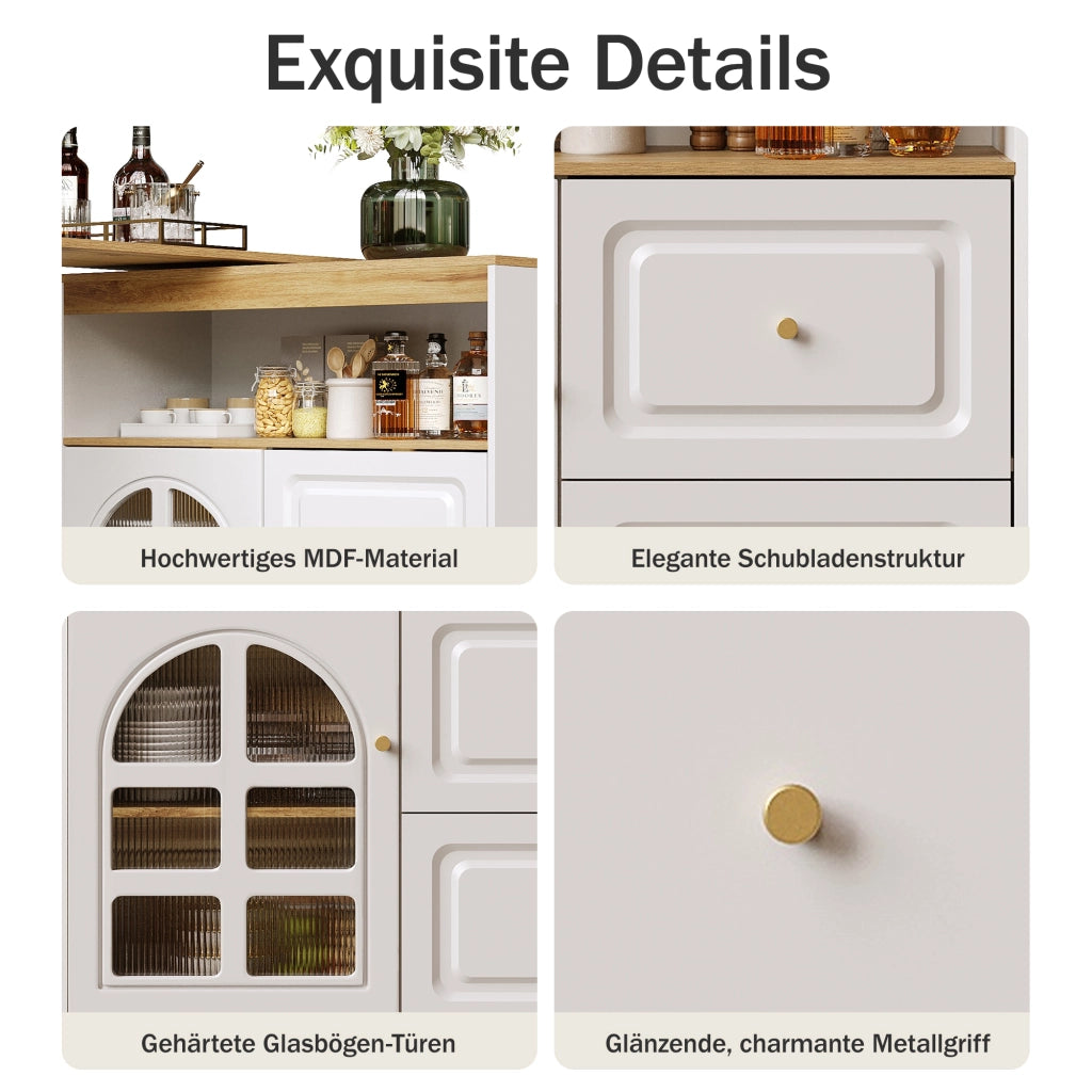 TAVOLO ALTO Girevole 138-204x39x104 cm MDF Bianco con 2 Cassetti