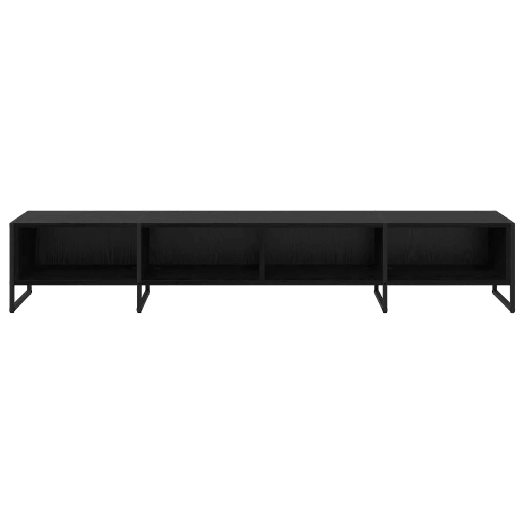 Mobile porta TV rettangolare moderno in stile industriale 170,5 x 36 x 30,5 cm in legno ingegnerizzato rovere nero 02_0054547