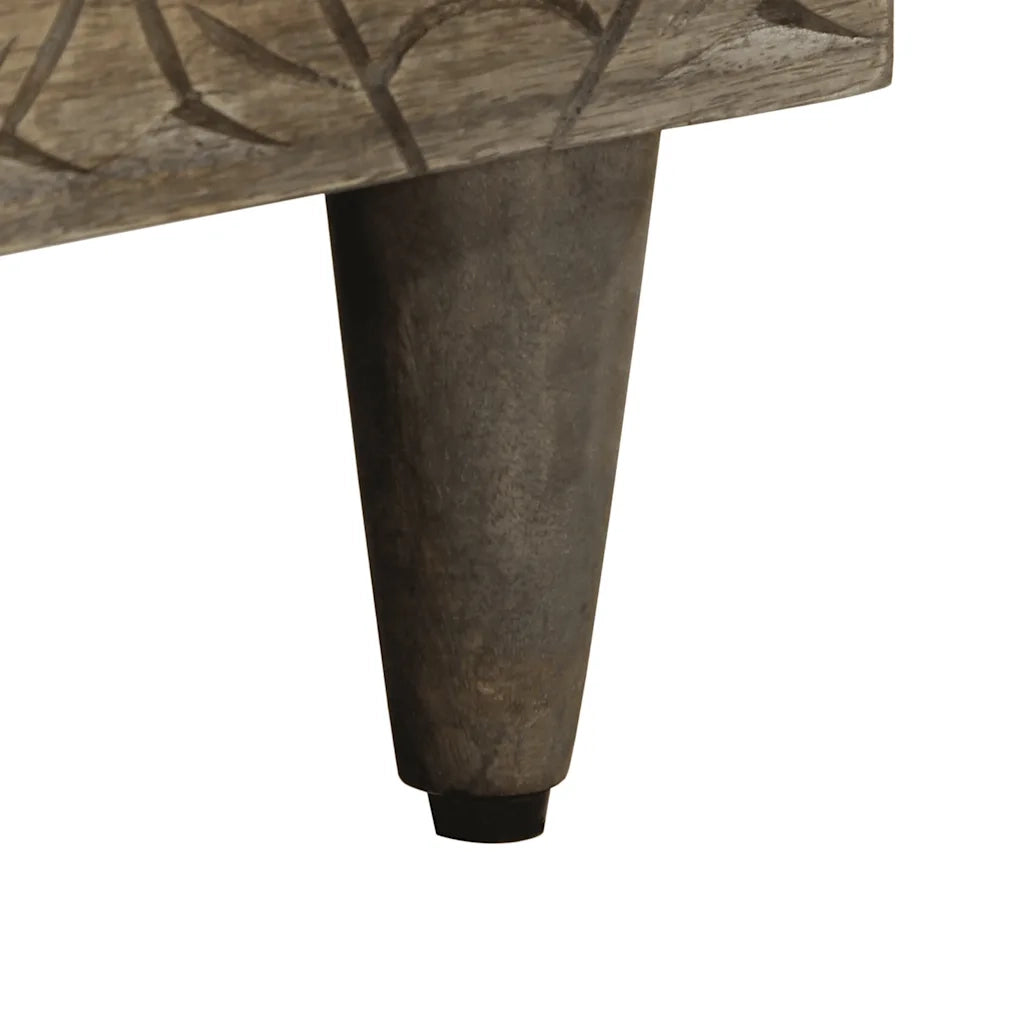 Comodino Grigio Chiaro 50x33x60 cm in Legno Massello di Mango 4017802