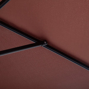 Ombrellone da Giardino Inclinabile Ø260x235 cm in Metallo e Poliestere Nero e Caffè