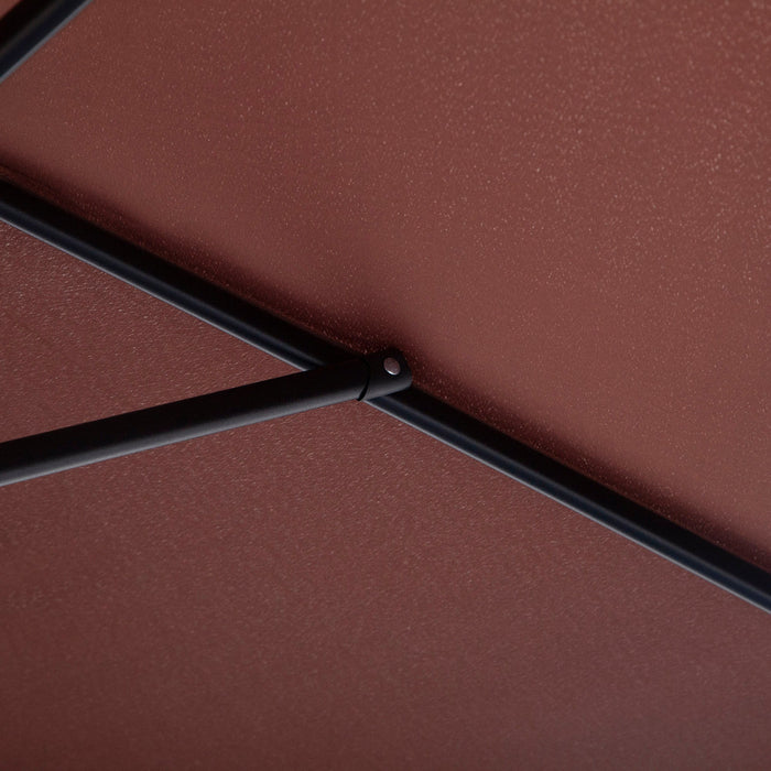 Ombrellone da Giardino Inclinabile Ø260x235 cm in Metallo e Poliestere Nero e Caffè