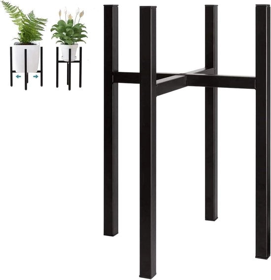 Stendardo metallico nero da piante - larghezza regolabile 25-40 cm - grande stendardo per vasi da fiore per interni ed esterni - balcone giardino