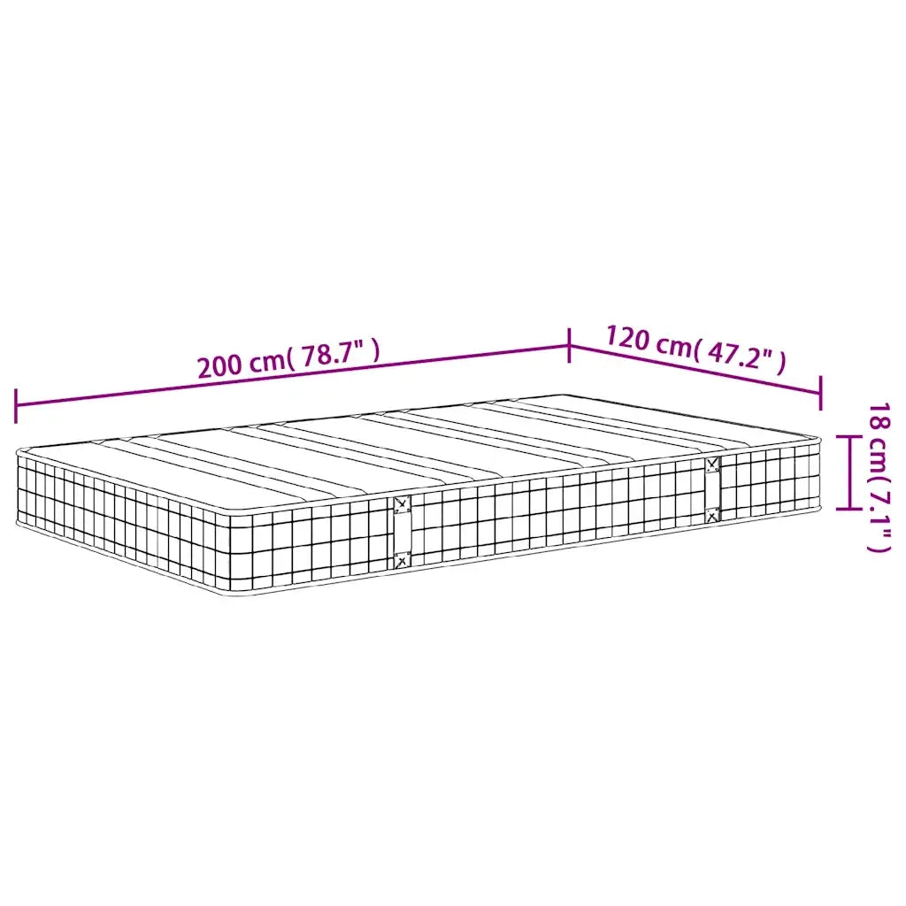 Materasso a Molle-Materasso per letto Bonnel Medio 120x200 cm 897506
