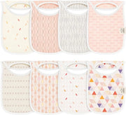 8 pacchi di salviettine per bambini - Salviettine a forma di triangolo con effetto a strascico per neonati, Salviettine superassorbenti per bambini nuovi nati, Salviettine in cotone biologico (Prism)