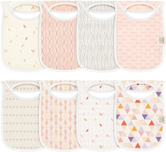 8 pacchi di salviettine per bambini - Salviettine a forma di triangolo con effetto a strascico per neonati, Salviettine superassorbenti per bambini nuovi nati, Salviettine in cotone biologico (Prism)