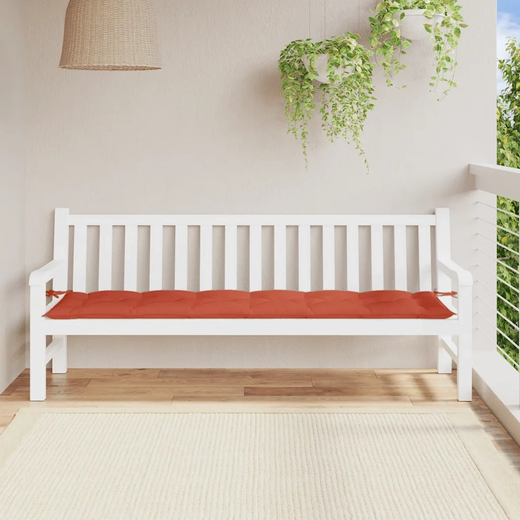 Cuscino per Panca da Giardino Rosso Mélange 200x50x7cm Tessuto 4002581