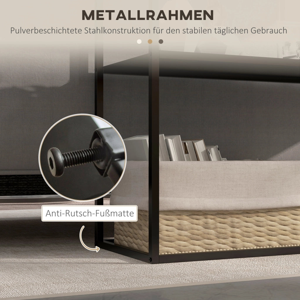 Tavolino da soggiorno ¨C zephmum ¨C nero, metallo, 90x30x75