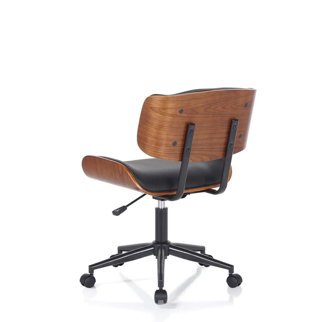 Poltrona da ufficio in pelle sintetica nera cm H.78/88 x L.50 x P.54