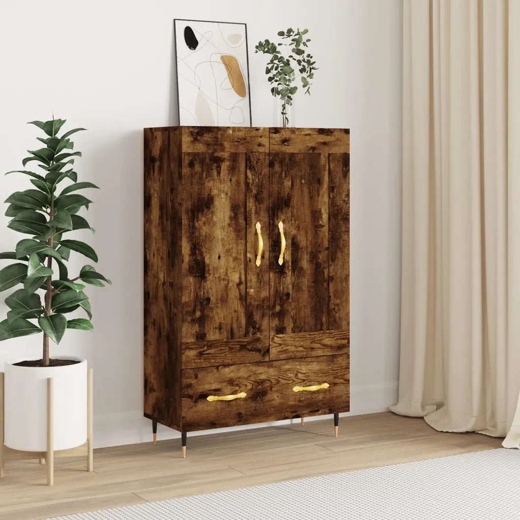Credenza | Madia | Buffet da pranzo | Armadio da pranzo Rovere Fumo 69,5x31x115 cm in Legno Multistrato