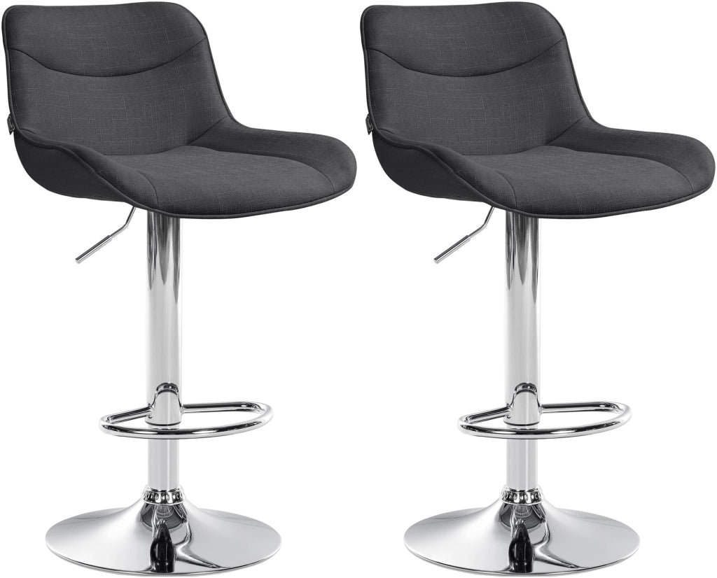2er Set Barhocker Vonore Stoff chrom
