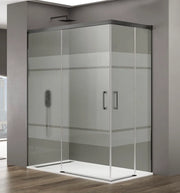 Box doccia angolare BASIC apertura al vertice 110x70 cm (105-109/65-70) titanio vetro satinato