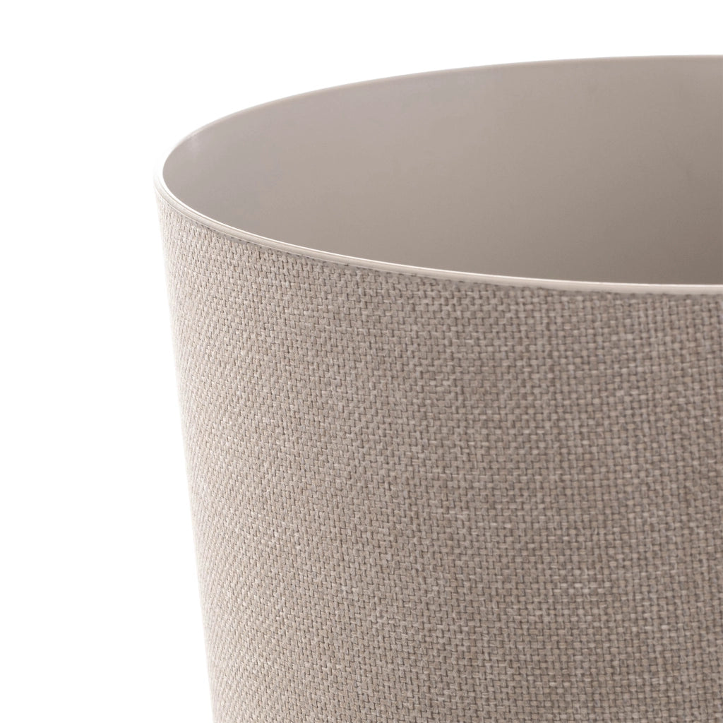 Vaso da fiori KADAX, rotondo, beige, con motivo in tessuto, 19 cm