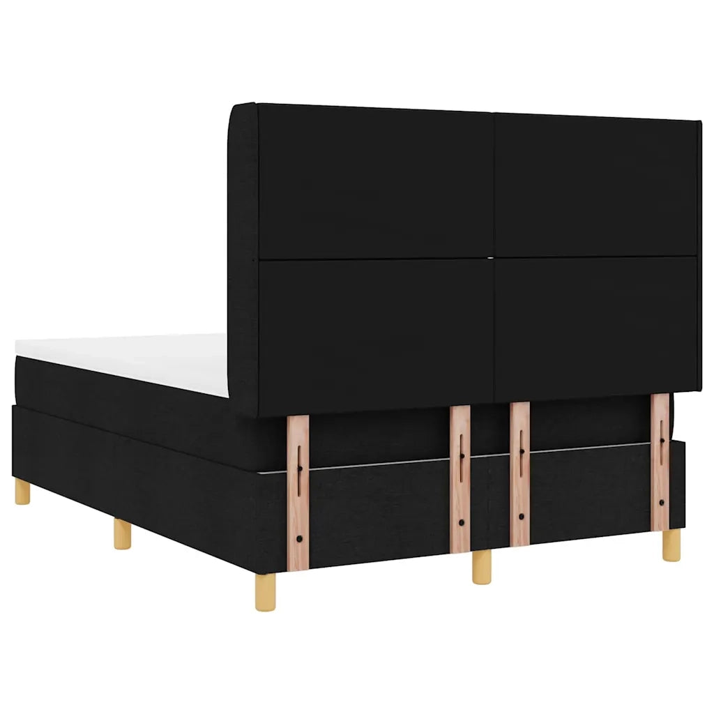 Letto a molle con materasso Nero 140 x 200 cm Tessuto 3343758