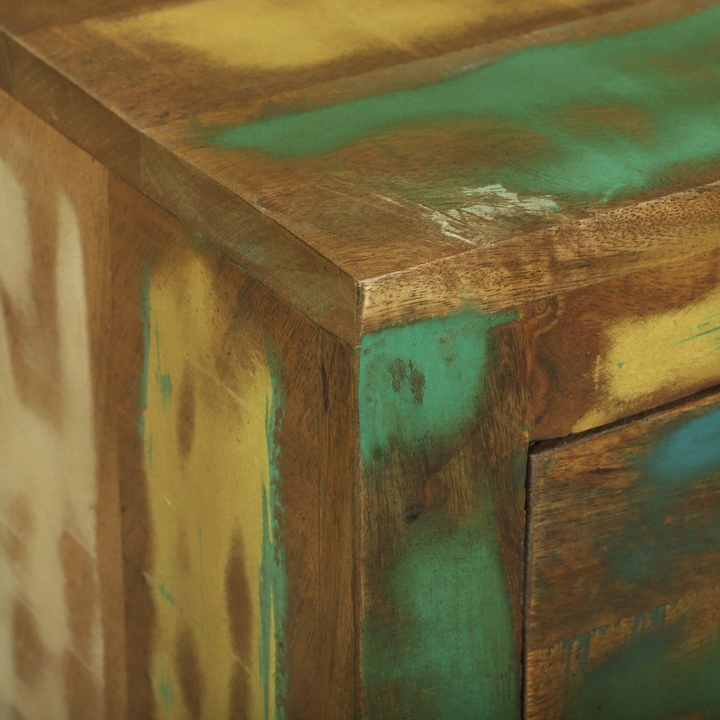 Mobile Portalettere con 3 Cassetti 80x30x65 cm Legno Massello Recuperato