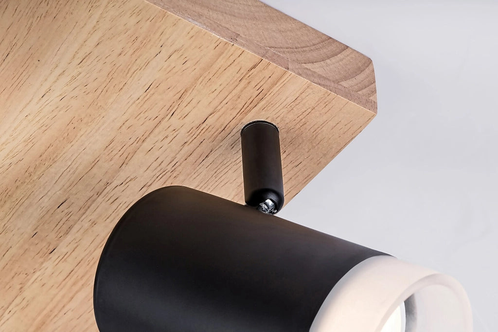 Spot plafoniera orientabile Toras rovere/nero 4xGU10 Rabalux