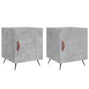 Set di 2 Comodini | Armadio da Notte | Mobiletto da notte Grigio Cemento 40x40x50 cm in Legno Multistrato
