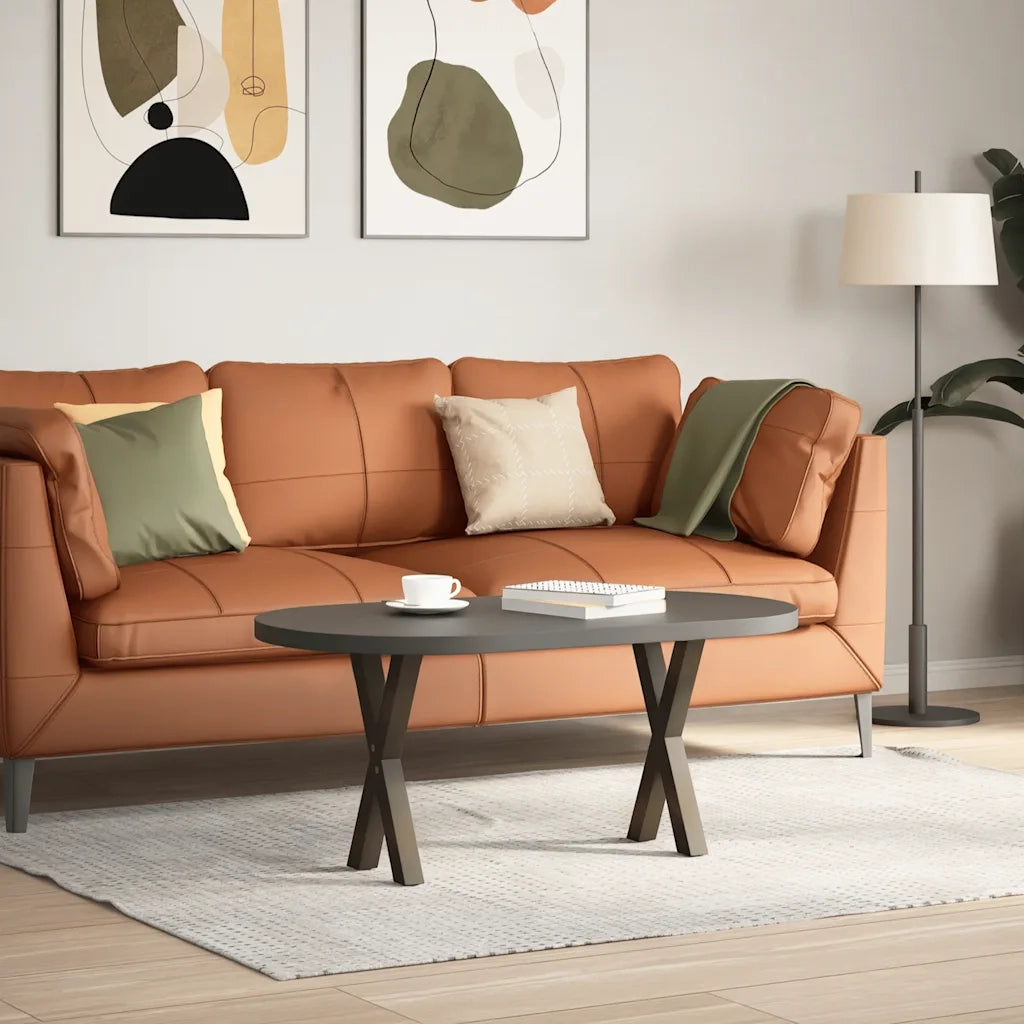 Gambe per Tavolino da Caffè a Forma di X 2 pz Acciaio Naturale 38x(42-43) cm Acciaio