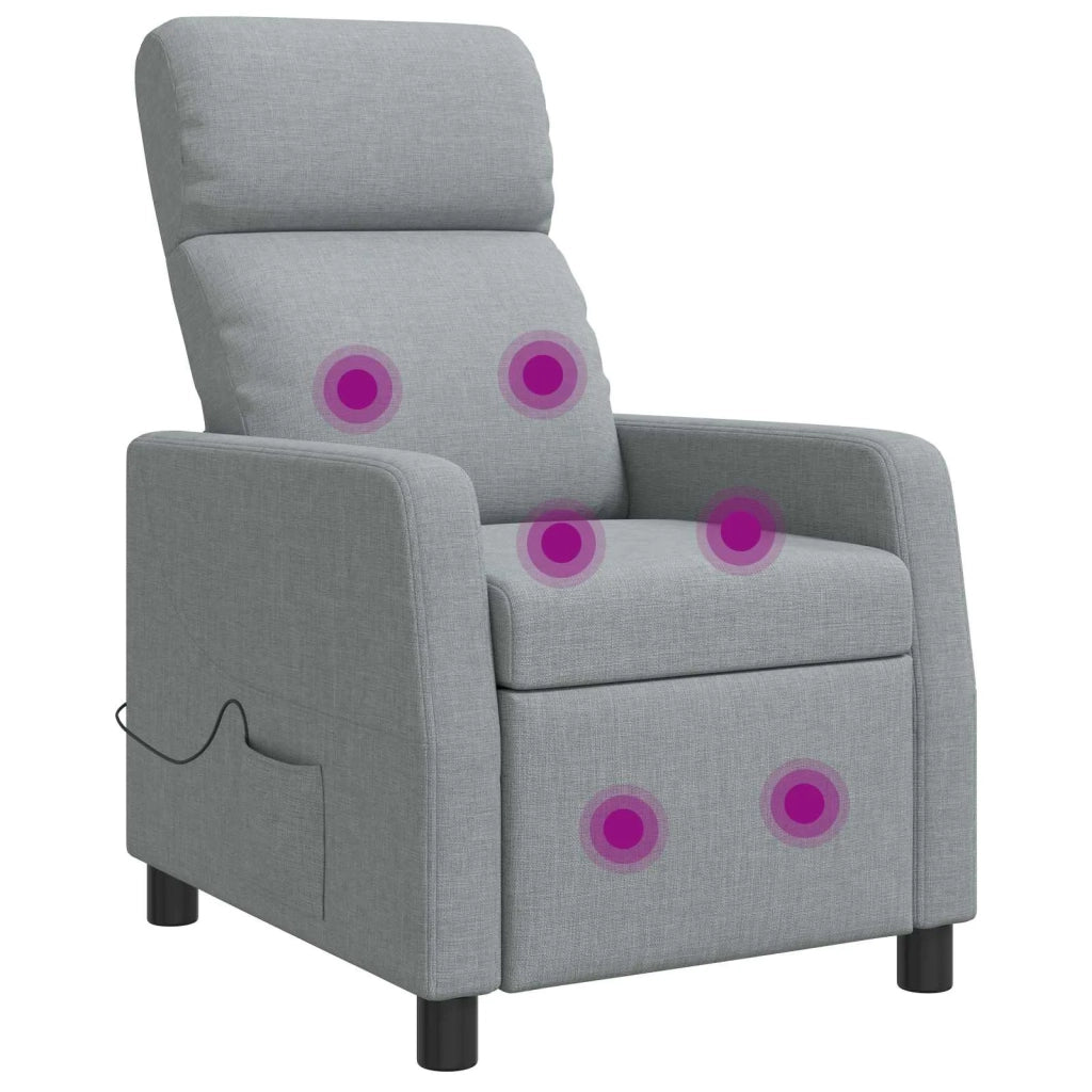 Divano Sedia-Poltrona Massaggiante Grigio Chiaro Tessuto 697380