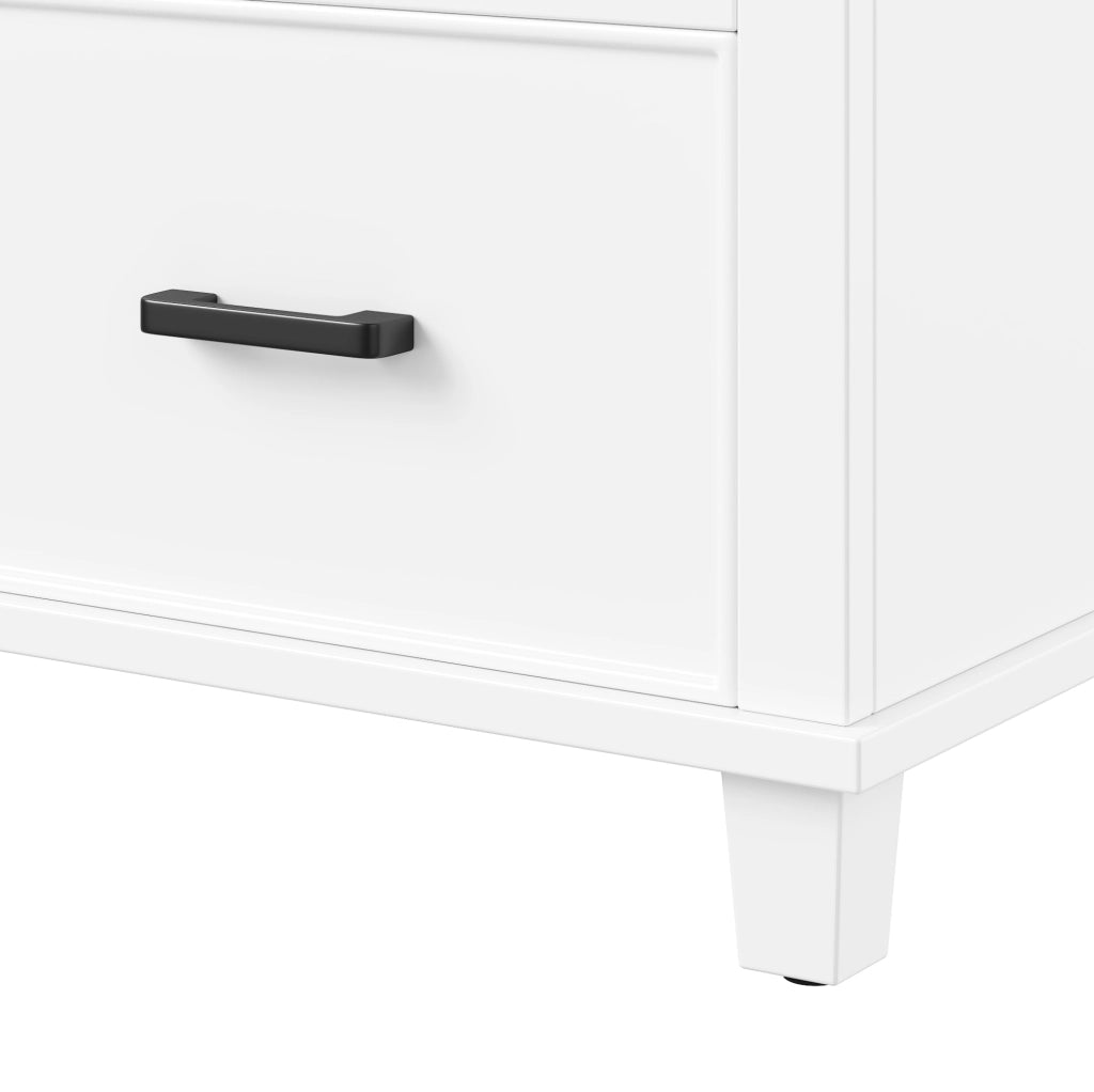 Mobile bagno bianco con lavabo in ceramica e 5 vani