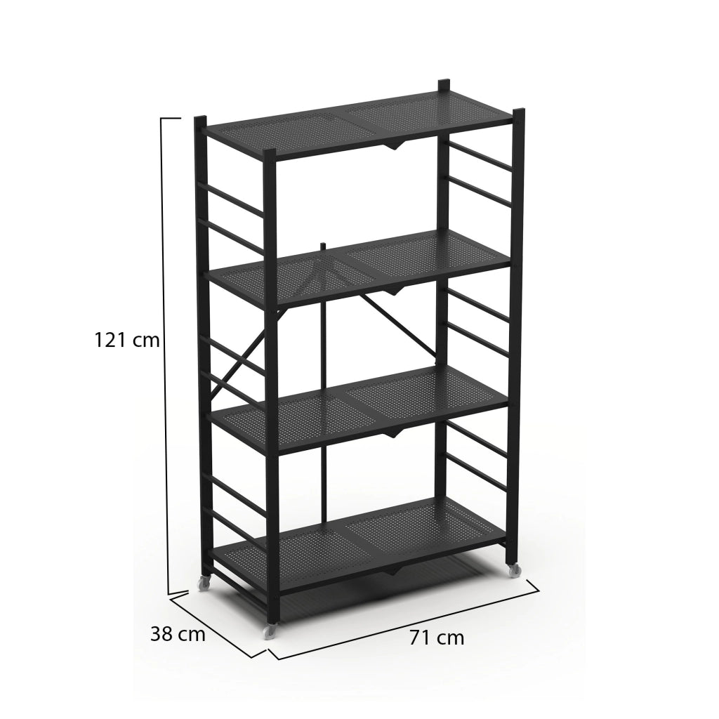 Soprana, Scaffali Ruote, 71x38x121h cm Nero
